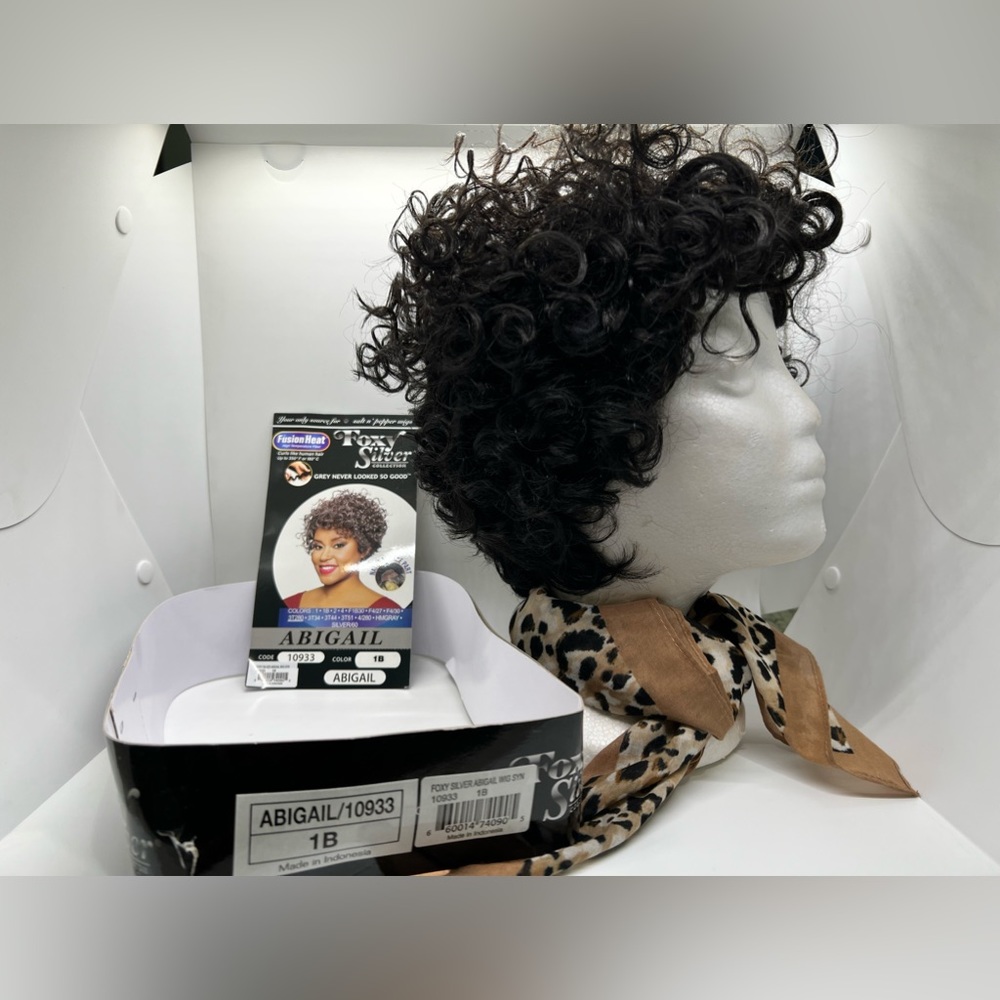 Foxy Silver Curly Black Wig #CancerSucks